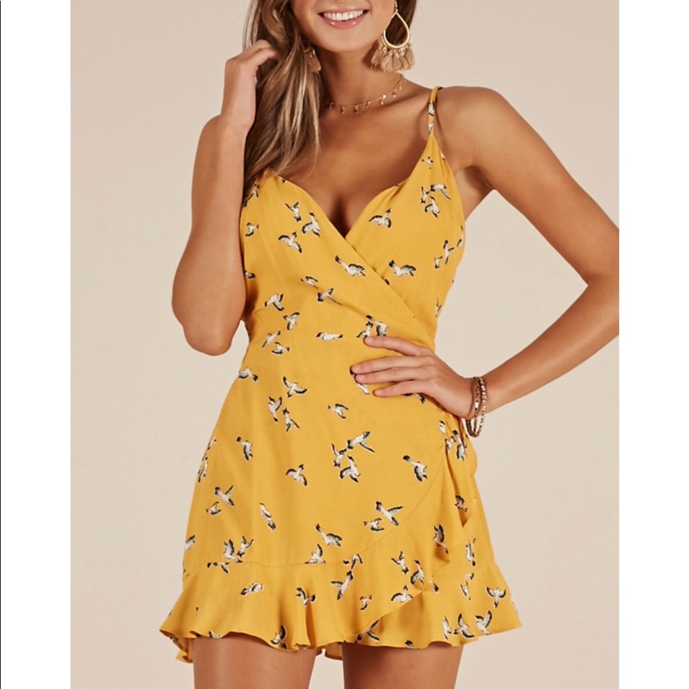 Yellow print playsuit